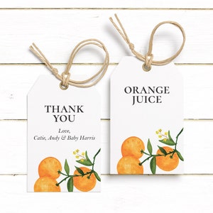 Editable Orange Food or Drink Labels | 3"x2" Folded Tent Cards | Instant Download | Printable ...