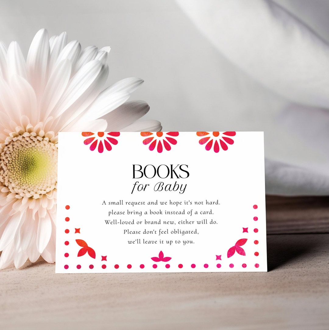 Fiesta Book Request Insert Card, Editable Template, Book for Baby ...