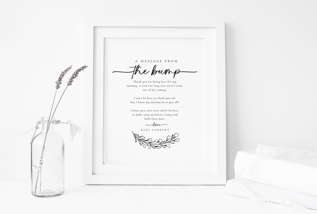 Laurel Message From the Bump, Editable Baby Thank You Letter, Baby