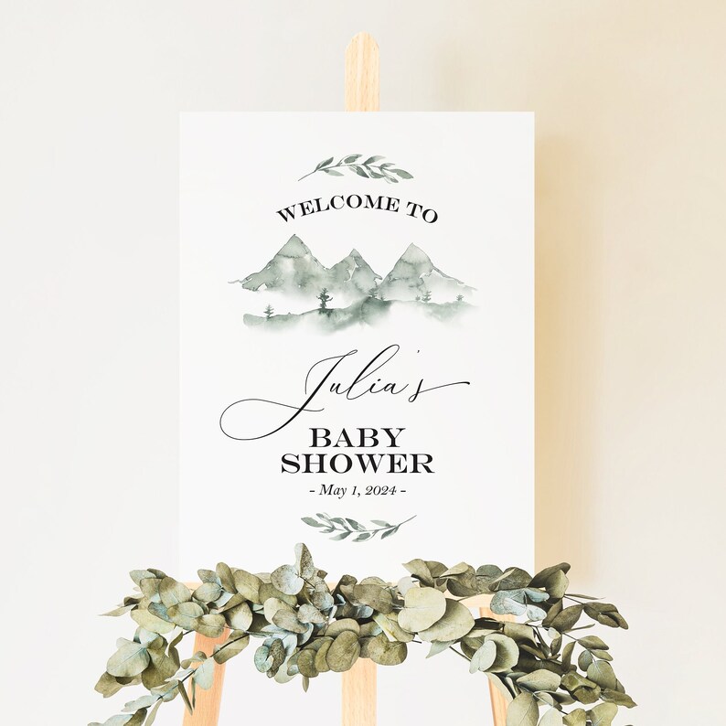 Mountain Baby Shower Kit Editable Invite Template Printable | Etsy