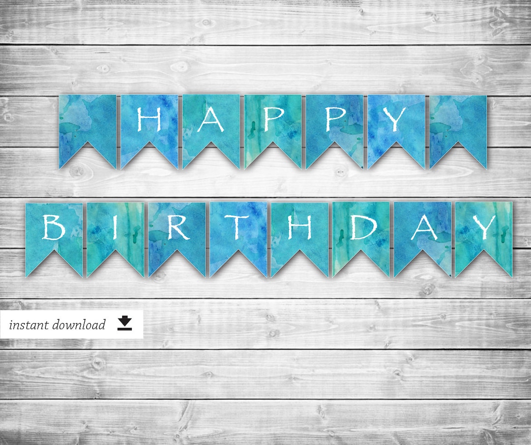 Printable Paper Banner | Happy Birthday | Instant Download PDF | Cut ...