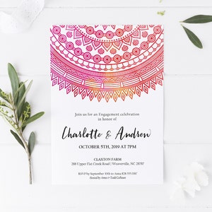 Custom Mandala Welcome Print Pink Mandala Digital Party Print Mehndi Bollywood Sangeet 20x30, 16x20 or 24x36 PDF or JPG Print image 5