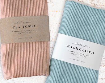 PRINTABLE Handmade Washcloth, Scarf or Tea Towel Packaging | 100% Editable Template | DIY Packaging Wrap | 2"x11" and 3"x11" | Templett