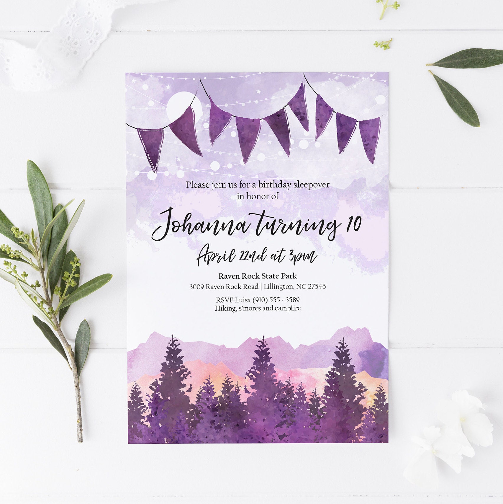 Adventure Event Invitation Template Glamping or Camping photo