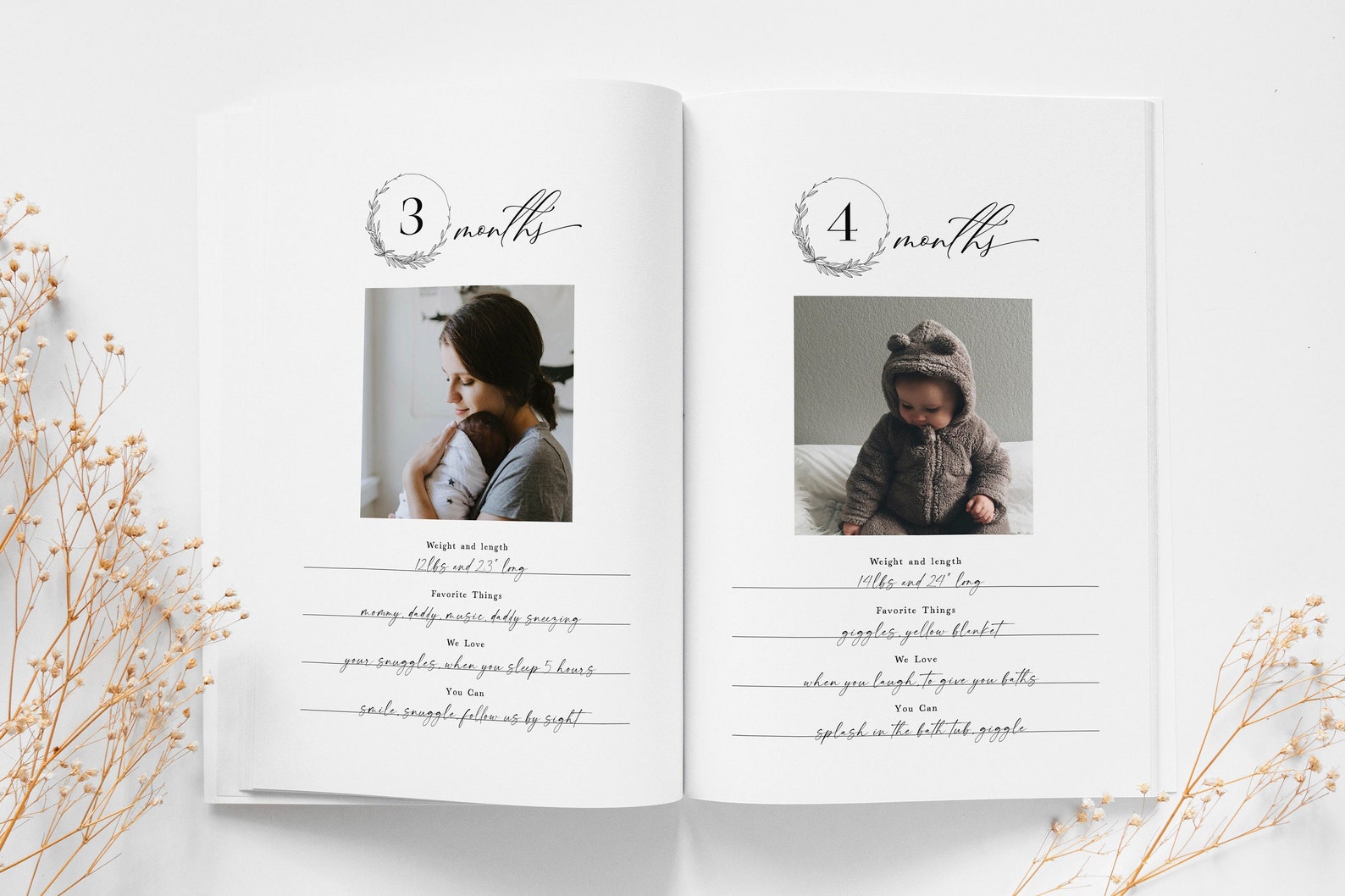 Printable Baby Book Pages DIY Keepsake Journal Pages for Etsy