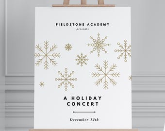 Editable Holiday Concert Program Template, Modern Winter Snowflake ...