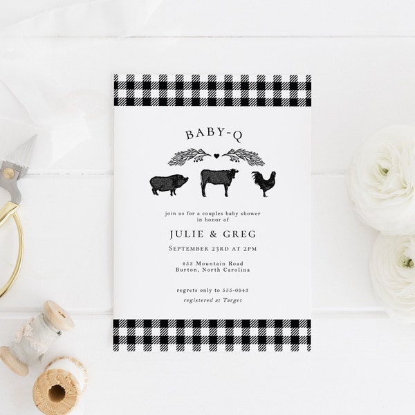 Bbq Baby Shower Invitation - Etsy