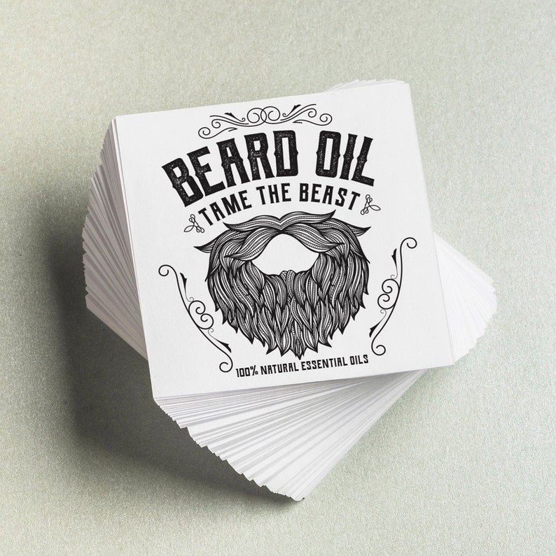 instant download essential oils printable beard oil label