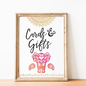 Cartes et cadeaux Imprimé éléphant | Thème marocain | Téléchargement instantané | Impression numérique | Décor de fête imprimable | Impression PDF et JPG imprimable 8x10