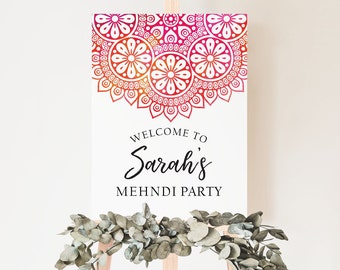 Custom Mandala Welcome Print | Pink Mandala | Digital Party Print | Mehndi | Bollywood | Sangeet | 20x30, 16x20 or 24x36 PDF or JPG Print