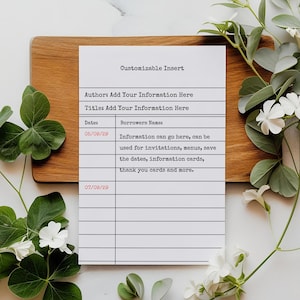 Bibliothekskarte, digitale Datei, Vorlage für Einladungen, Hochzeitsmenü, Einladungen, Einladungen, Hochzeitsmenü, Einladungen, 10x15, Canva