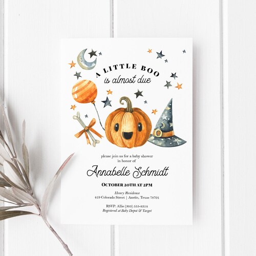 EDITABLE DIGITAL TEMPLATE Little Pumpkin Baby Shower Invitation Boy or