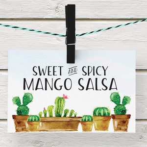 Printable Fiesta Theme Recipe Card Fiesta Theme Bridal Shower Cactus Recipe Card Instant Download PDF 5x3.5 image 8