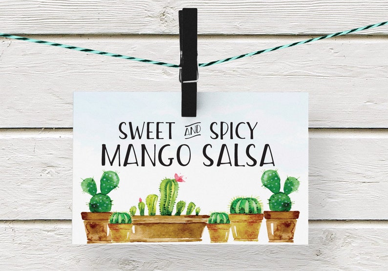 Printable Fiesta Theme Recipe Card Fiesta Theme Bridal Shower Cactus Recipe Card Instant Download PDF 5x3.5 image 8