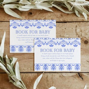 AFDRUKBARE boekaanvraagkaart, Mexicaanse talavera-tegel, cielito lindo, babyshower, babybibliotheek, boek in plaats van kaart, 5 x 3,5, niet-bewerkbaar