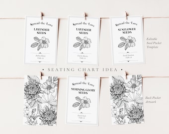Editable Seed Packet Template: Wedding Shower Favor (Instant Download)