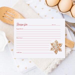 Printable Christmas Recipe Card: Cookie Exchange (PDF Download)