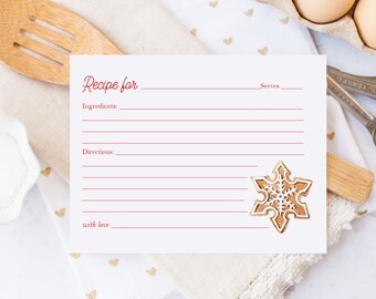 Christmas Cookie Exchange Recipe Card custom Printable - Etsy