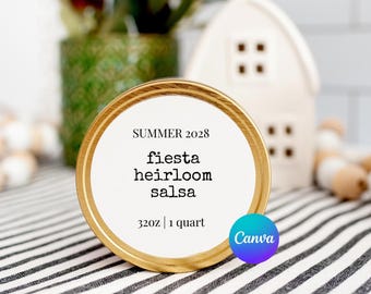 Editable Canning Labels, Printable Pantry Template, Widemouth & Regular, Canva Download