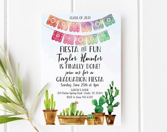 Fiesta 2022 Graduation Invitation Template | Editable Fiesta Invitation | Fiesta & Fun | Instant Download | Instant Download