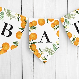 Cutie Orange Printable Paper Banner | Editable Banner Template | Cutie Baby Shower | Welcome Banner | Citrus Shower | Instant Download PDF