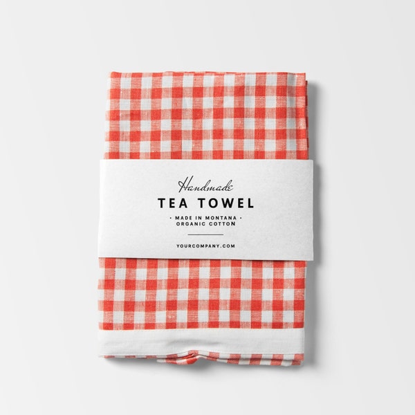 PRINTABLE Handmade Washcloth, Scarf or Tea Towel Packaging, 100% Editable Template, Small Business, 2"x11" and 3"x11", Instant Download