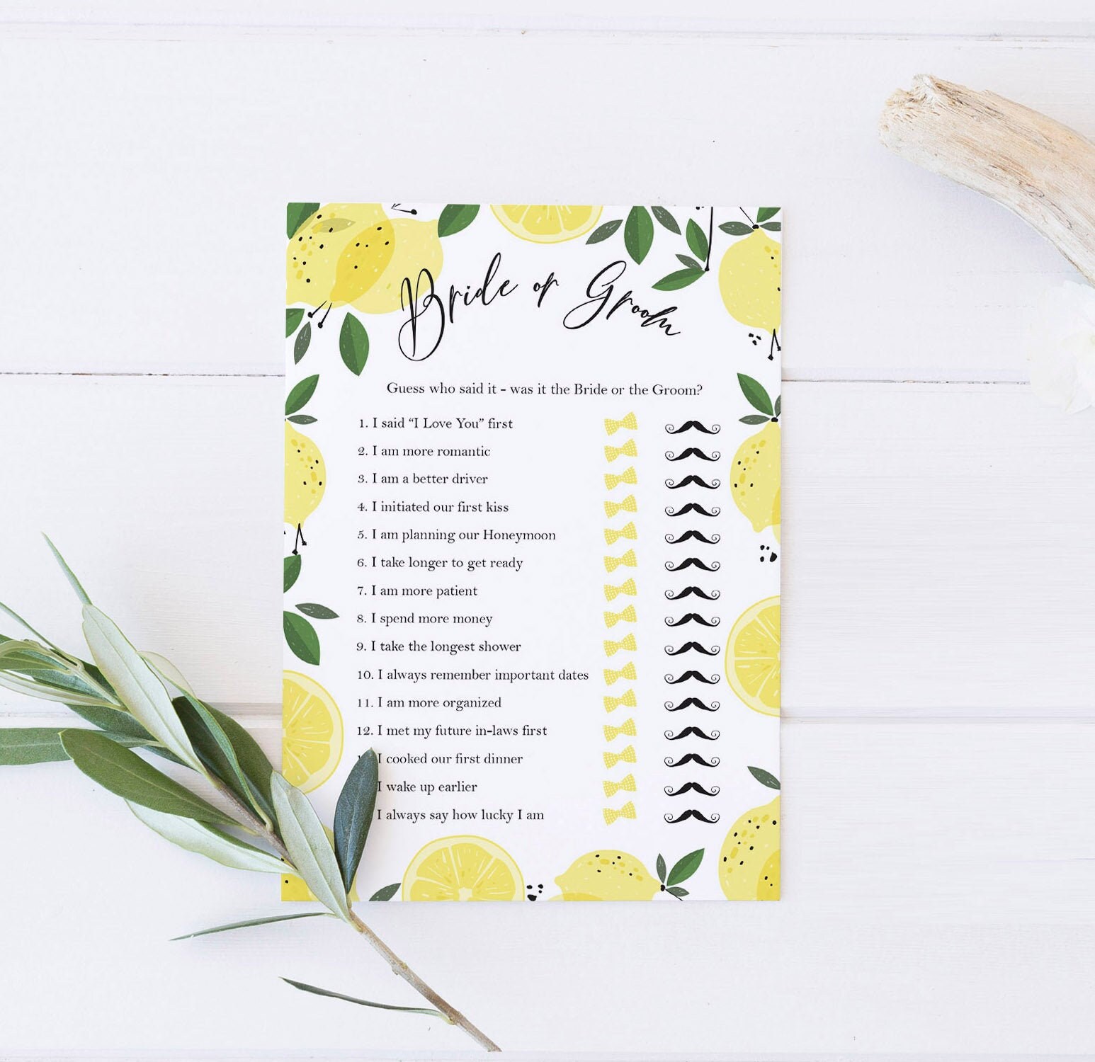 Bride or Groom Game Main Squeeze Shower Printable Shower - Etsy