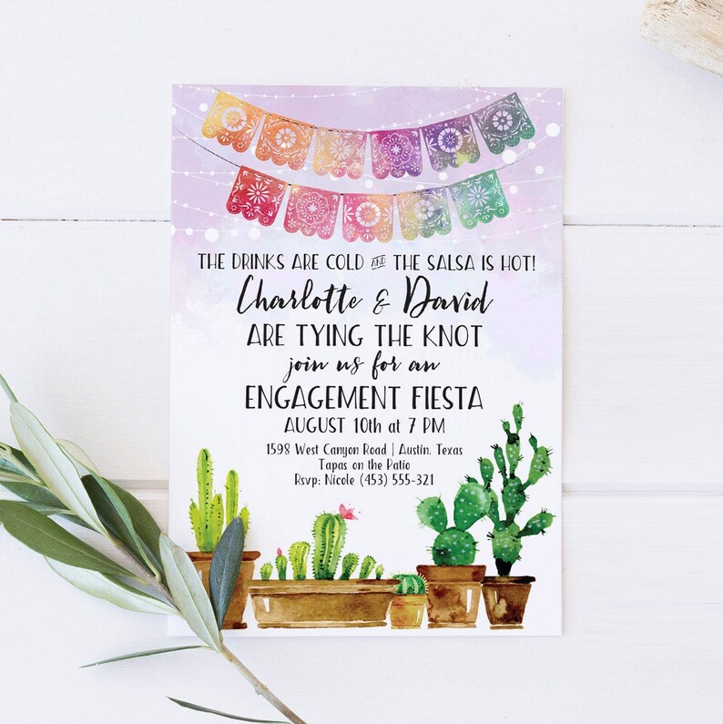 Fiesta Thank You Card Muchas Gracias Fiesta Event Cactus Printable Thank You Notecard Blank Inside 5x3.5 Instant Download image 3