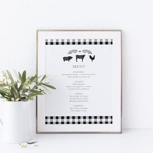 Editable BBQ Food or Cocktail Menu | Rustic Menu Template | I Do BBQ or Baby-Q | Barbecue | Instant Download | 5x7 and 8x10 | Templett