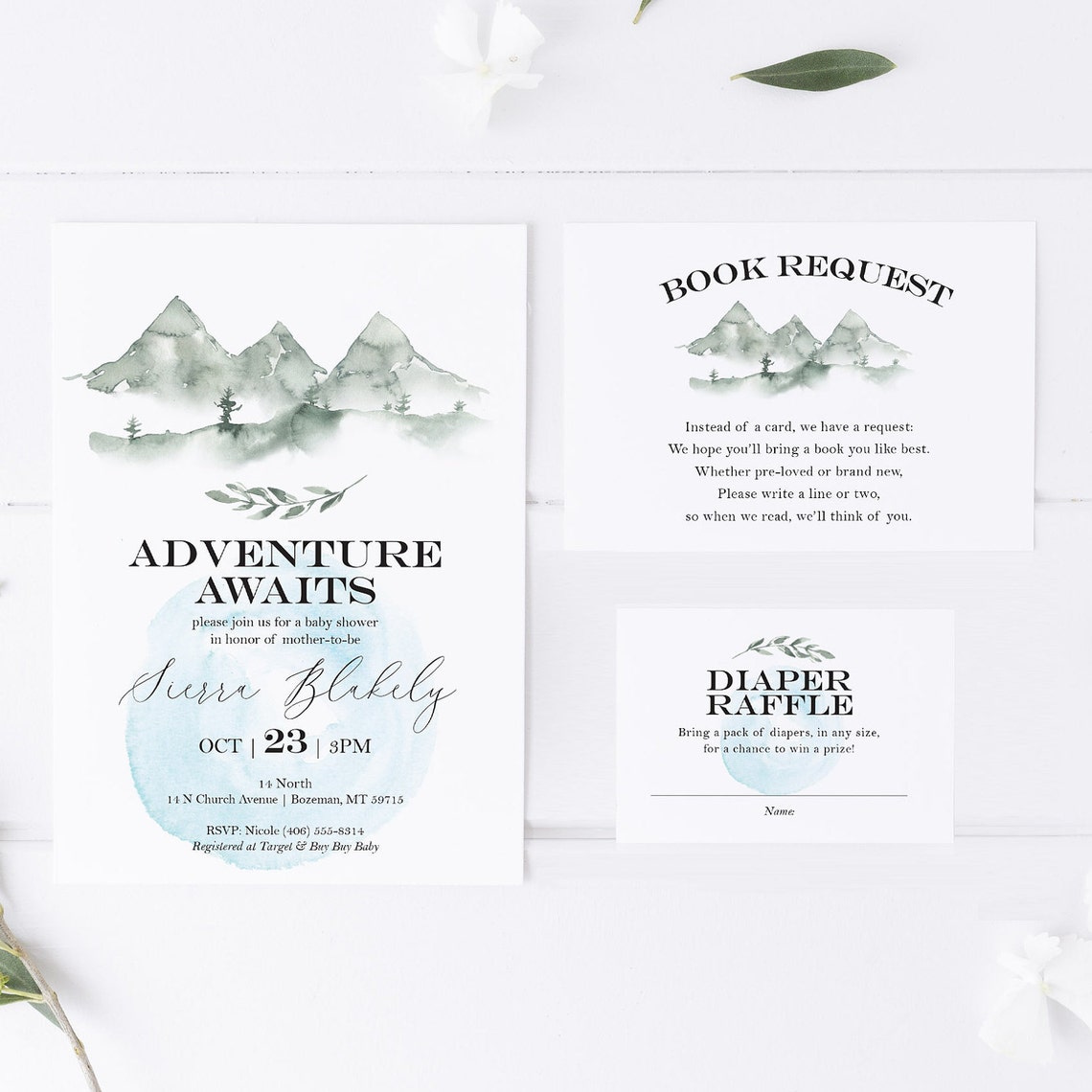 Mountain Baby Shower Kit Editable Invite Template Printable | Etsy