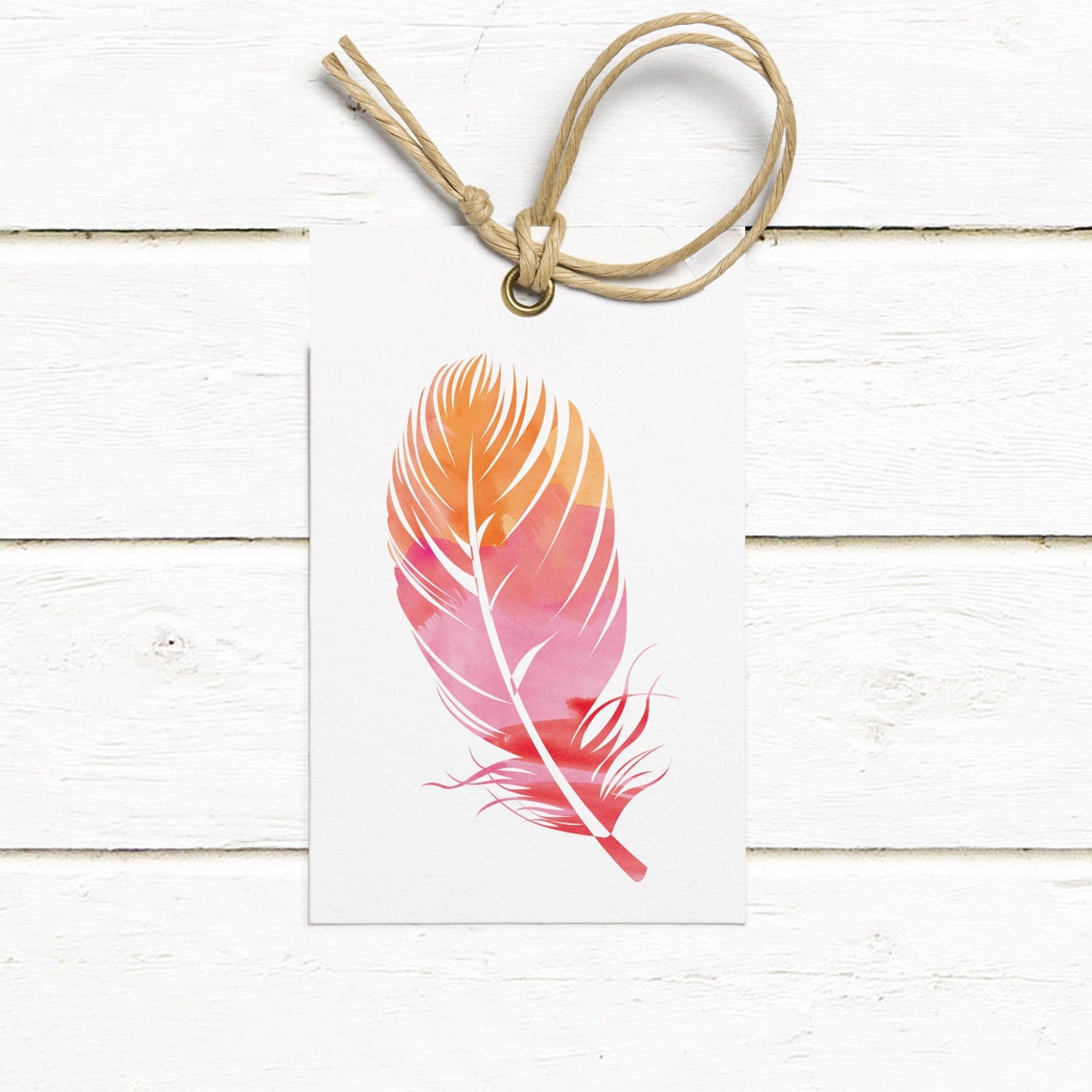 Printable Watercolor Feather Tags Feather Favor Tag | Etsy