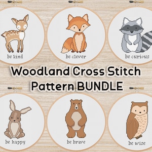 Woodland Animals Cross Stitch Pattern Bundle (Digital Download)
