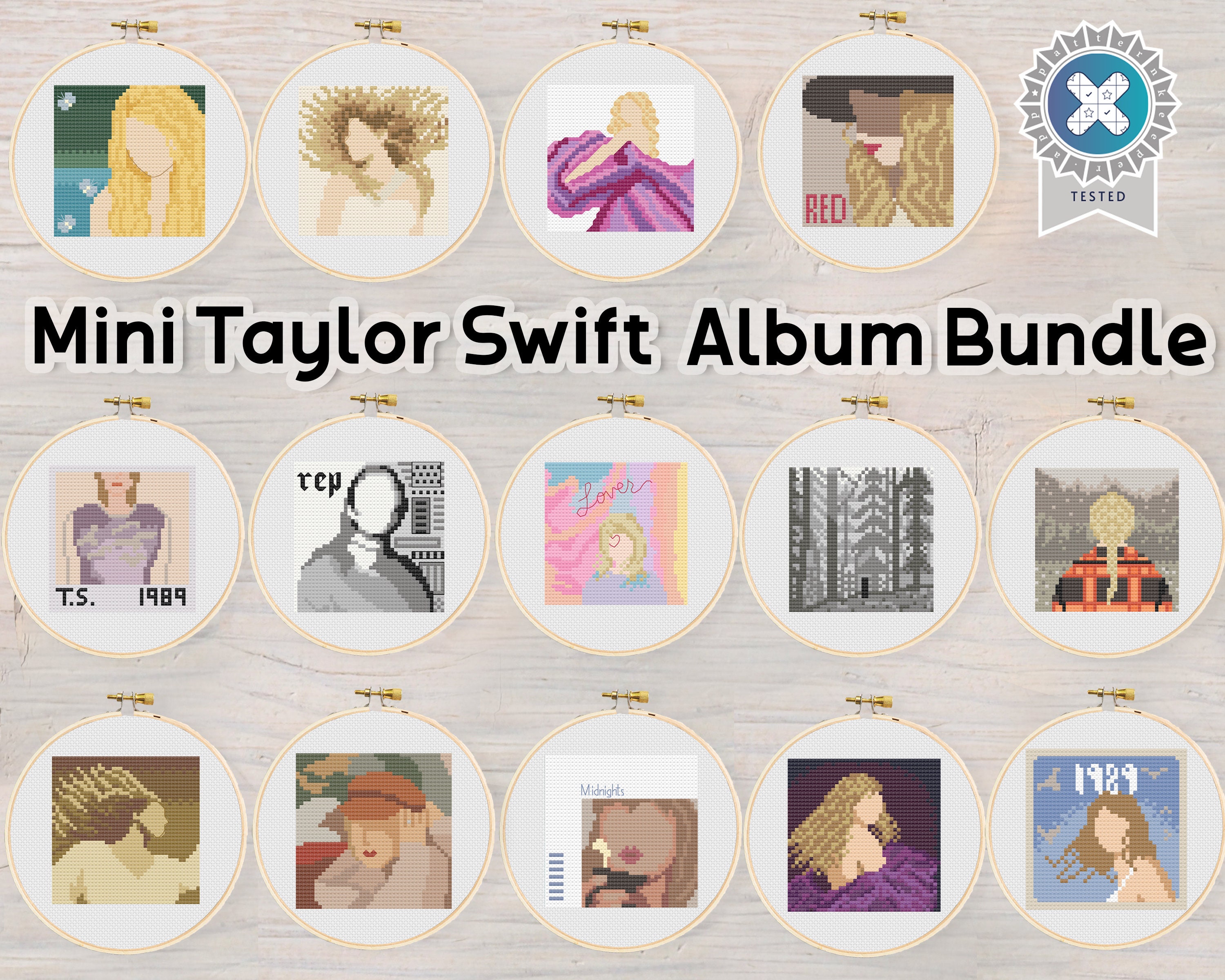 Cross Stitch Patterns BUNDLE Mini Taylor Swift Albums Cross Stitch Pattern  PDF Instant Download - Etsy