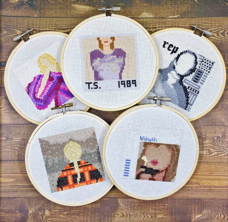 Cross Stitch Patterns BUNDLE Mini Taylor Swift Albums Cross Stitch Pattern PDF Instant Download image 5