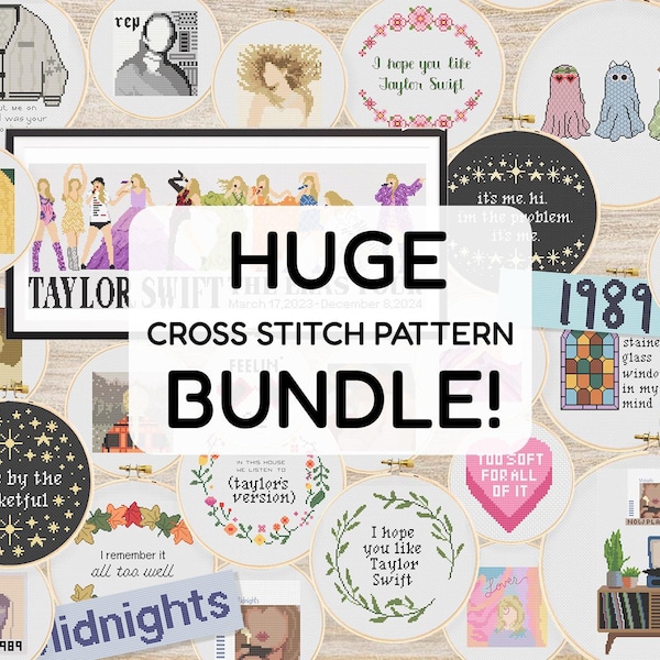 Paquete enorme de patrones de punto de cruz: Colección TS (descarga digital)