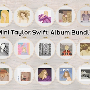 Cross Stitch Patterns BUNDLE Mini Taylor Swift Albums Cross Stitch Pattern PDF Instant Download image 1