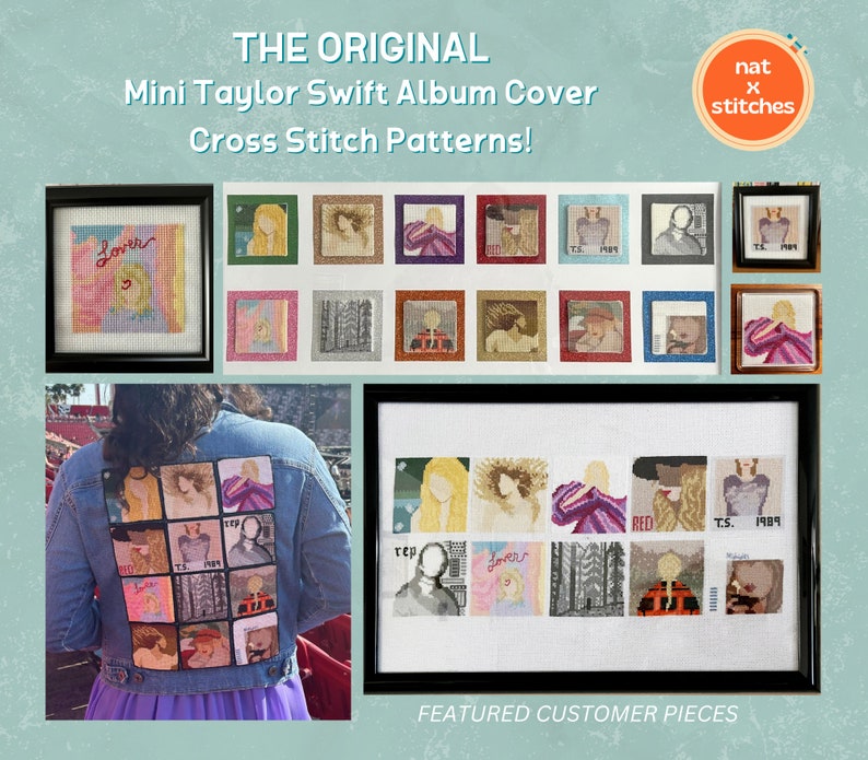 Cross Stitch Patterns BUNDLE Mini Taylor Swift Albums Cross Stitch Pattern PDF Instant Download image 4