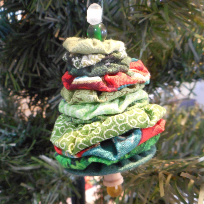 Set Pf 5 Repurposed Materials Ornaments Etsy