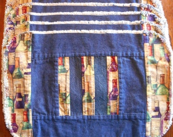 Set of 6 Wine Bottles/Stripes Placemats