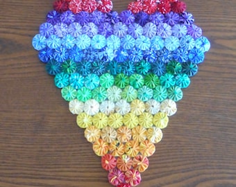 Small Yoyo Rainbow Heart Trivet