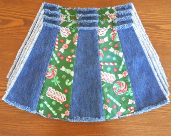 Set of 4 Contour Candy and Shamrocks Placemats