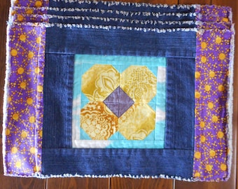 Set of 4 Yellow and Purple Flowers and Butterflies Placemats