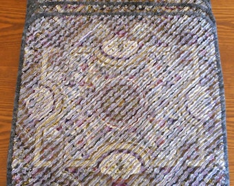 Set of 4 Square Faux Chenille Medallion Placemats