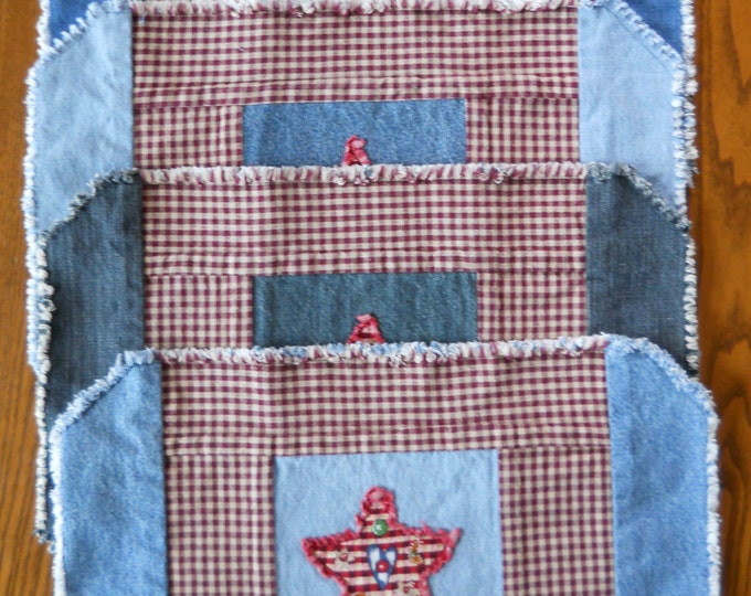 Two in One Recycled Denim Placemats Etsy