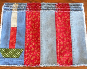 4 Lace Flame Red Candles and Fall Bounty Placemats