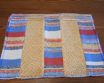 Set of 4 Reversible Repurposed Denim Placemats