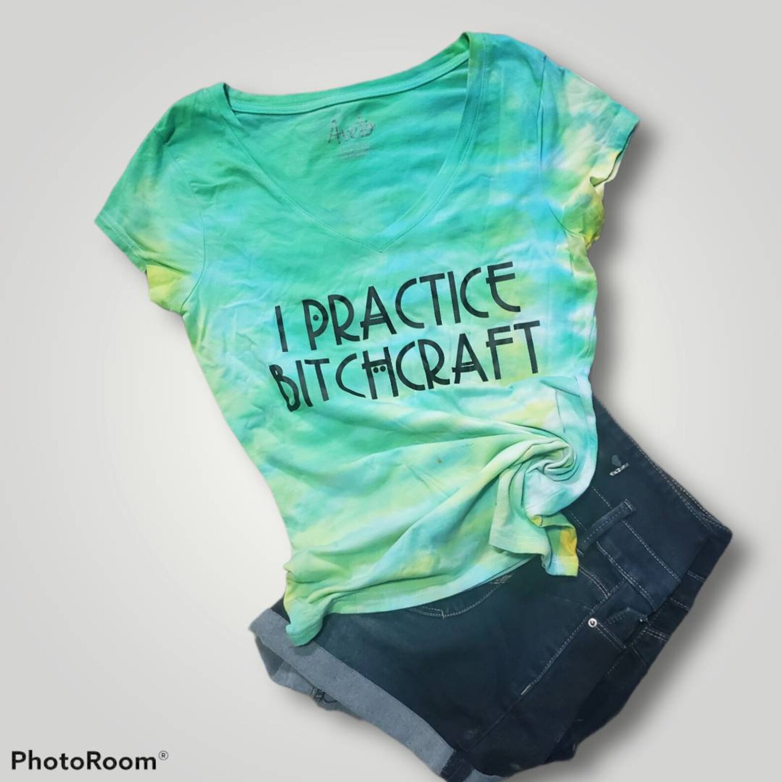 Hand Tie Dyed T-shirt/ V-neck Women's Xl / I Practice - Etsy