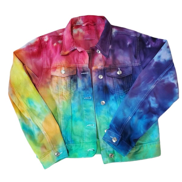 Custom Tie-Dye Denim Jacket | One of a Kind Colorful Fashion | Spring Wardrobe Essential