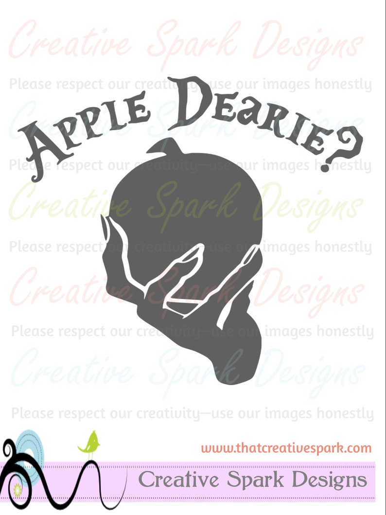 Download Apple Dearie Snow White Poisoned Apple Silhouette SVG DXF ...