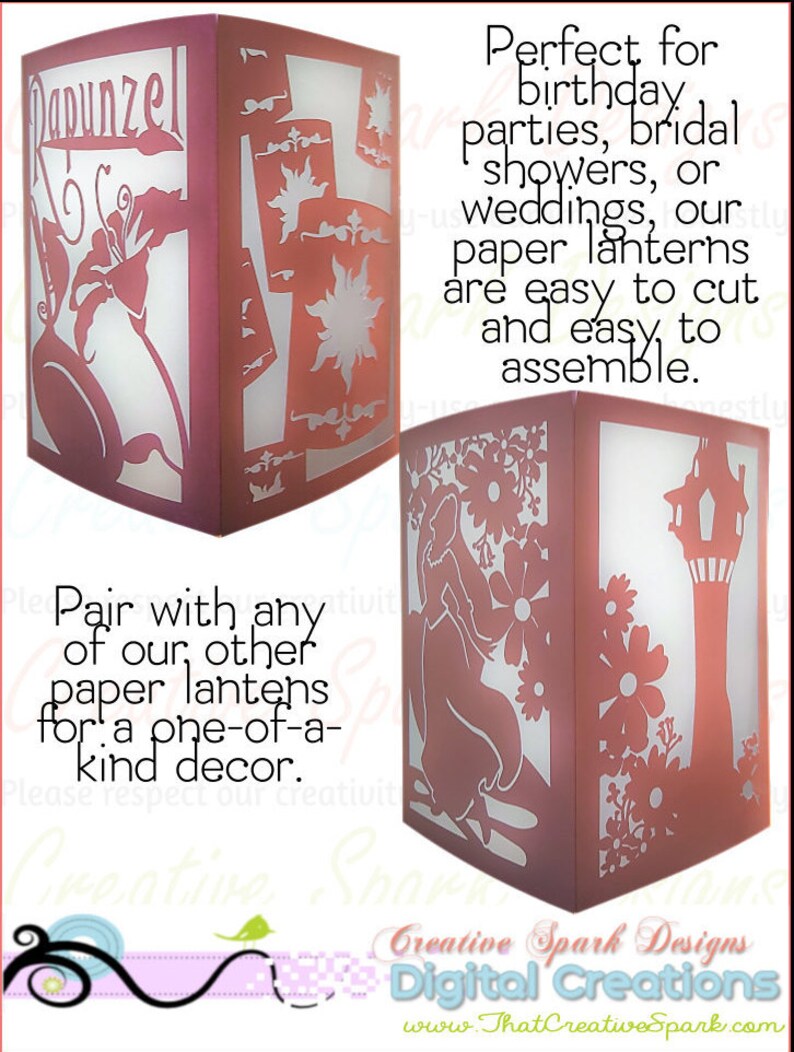 Rapunzel Paper Lantern DIY Project Digital Download Cut File Etsy